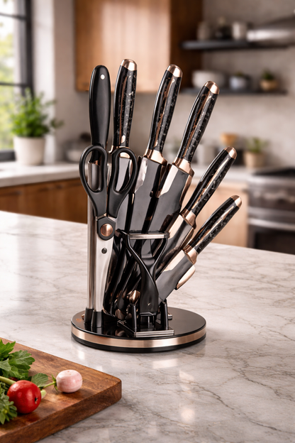 Set de Cuchillos con Base Giratoria